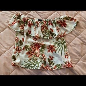forever21 floral off the shoulder top size M